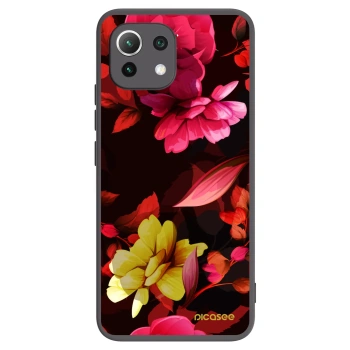 Picasee silikonový černý obal pro Xiaomi 11 Lite 5G NE - Dark Peonny