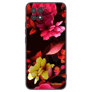 Picasee silikonový černý obal pro Realme 8i - Dark Peonny