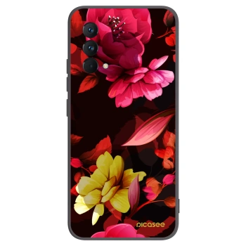 Picasee silikonový černý obal pro Realme GT Master Edition 5G - Dark Peonny