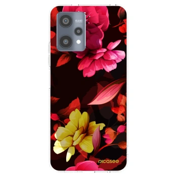 Picasee silikonový průhledný obal pro Realme 9 Pro 5G - Dark Peonny