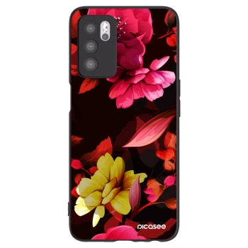 Picasee silikonový černý obal pro OPPO A16s - Dark Peonny