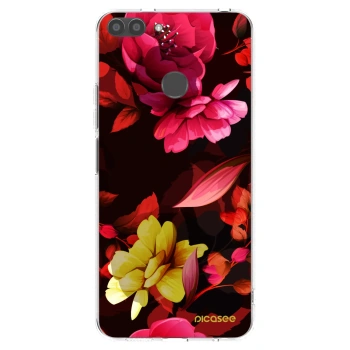 Picasee silikonový průhledný obal pro Huawei P Smart - Dark Peonny