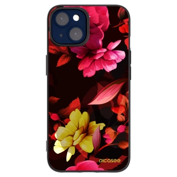 Picasee silikonový černý obal pro Apple iPhone 14 - Dark Peonny