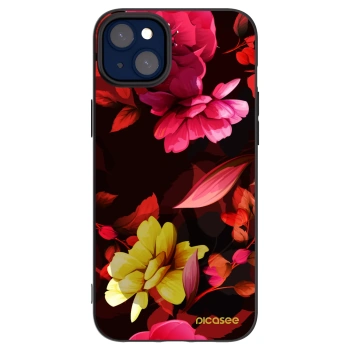 Picasee silikonový černý obal pro Apple iPhone 14 Plus - Dark Peonny