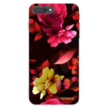Picasee silikonový průhledný obal pro Apple iPhone 8 Plus - Dark Peonny