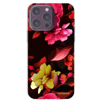 Picasee silikonový průhledný obal pro Apple iPhone 14 Pro Max - Dark Peonny