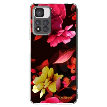 Picasee silikonový průhledný obal pro Xiaomi Redmi Note 11 Pro+ 5G - Dark Peonny