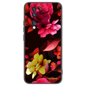 Picasee silikonový černý obal pro Honor 70 - Dark Peonny