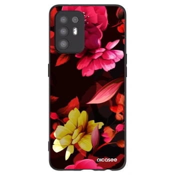 Picasee silikonový černý obal pro OPPO A94 5G - Dark Peonny