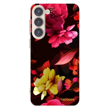 Picasee silikonový průhledný obal pro Samsung Galaxy S23+ 5G - Dark Peonny