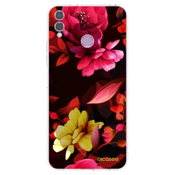 Picasee silikonový průhledný obal pro Honor 8X - Dark Peonny