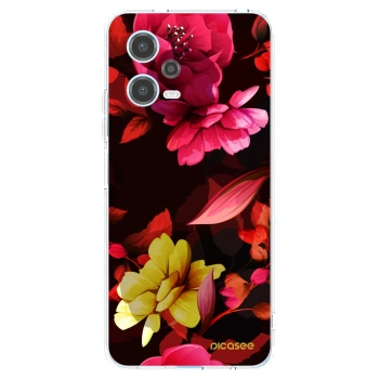 Picasee silikonový průhledný obal pro Xiaomi Redmi Note 12 5G - Dark Peonny