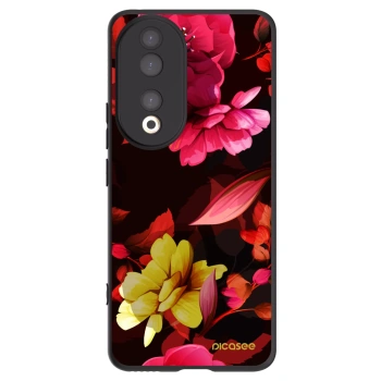 Picasee silikonový černý obal pro Honor 90 5G - Dark Peonny