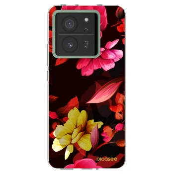 Picasee silikonový průhledný obal pro Xiaomi 13T Pro - Dark Peonny