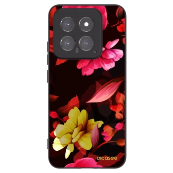 Picasee silikonový černý obal pro Xiaomi 14 - Dark Peonny