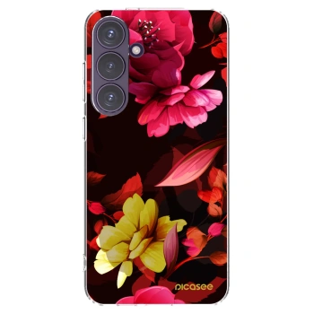 Picasee silikonový průhledný obal pro Samsung Galaxy S24+ S926B 5G - Dark Peonny