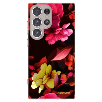 Picasee silikonový průhledný obal pro Samsung Galaxy S24 Ultra S928B 5G - Dark Peonny