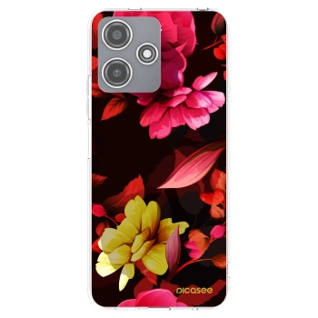 Picasee silikonový průhledný obal pro Xiaomi Redmi 12 5G - Dark Peonny