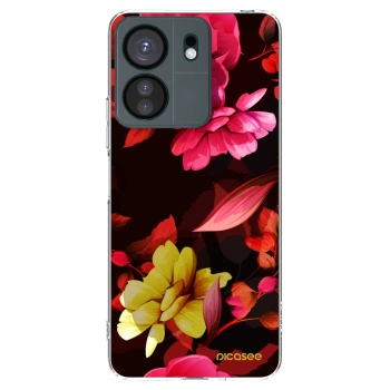 Picasee silikonový průhledný obal pro Xiaomi Redmi 13C 4G - Dark Peonny