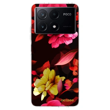Picasee silikonový průhledný obal pro Xiaomi Poco X6 Pro - Dark Peonny