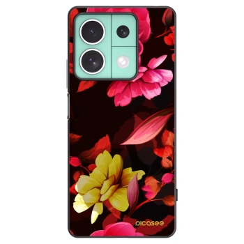 Picasee silikonový černý obal pro Xiaomi Redmi Note 13 5G - Dark Peonny