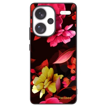 Picasee silikonový černý obal pro Xiaomi Redmi Note 13 Pro+ 5G - Dark Peonny