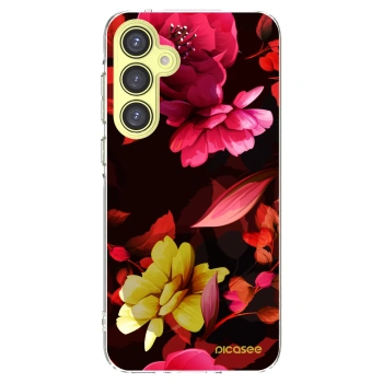 Picasee silikonový průhledný obal pro Samsung Galaxy A35 5G A356B - Dark Peonny