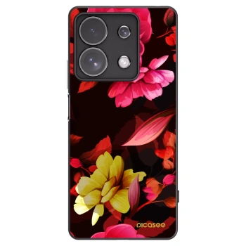 Picasee silikonový černý obal pro Xiaomi Redmi Note 13 Pro 4G - Dark Peonny