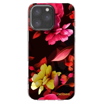 Picasee silikonový průhledný obal pro Apple iPhone 16 Pro Max - Dark Peonny
