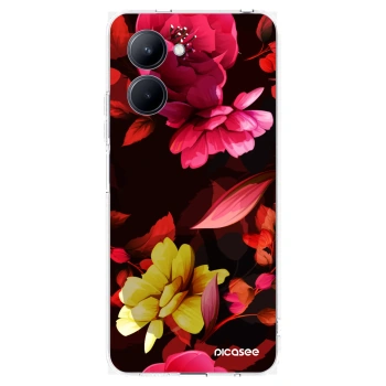 Picasee silikonový průhledný obal pro Realme C33 (2023) - Dark Peonny
