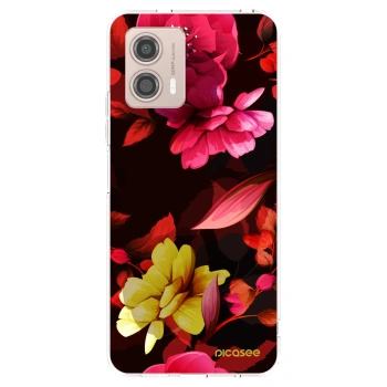 Picasee silikonový průhledný obal pro Motorola Moto G53 5G - Dark Peonny