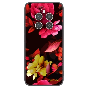 Picasee silikonový černý obal pro Realme 12 Pro 5G - Dark Peonny