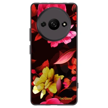 Picasee silikonový černý obal pro Xiaomi Redmi A3 - Dark Peonny