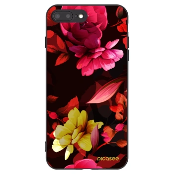 Picasee silikonový černý obal pro Apple iPhone 8 Plus - Dark Peonny