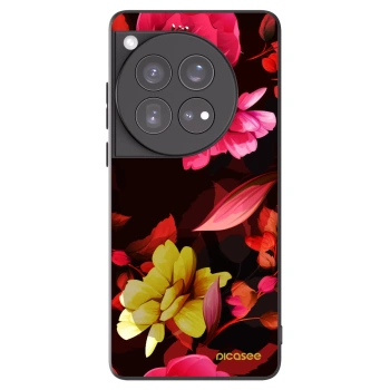 Picasee silikonový černý obal pro OnePlus 12 5G - Dark Peonny