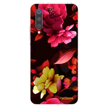 Picasee silikonový průhledný obal pro Xiaomi Mi 9 - Dark Peonny