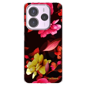 Picasee silikonový průhledný obal pro Xiaomi Redmi Note 14 5G - Dark Peonny