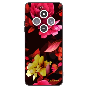 Picasee silikonový černý obal pro Xiaomi Redmi 14C - Dark Peonny