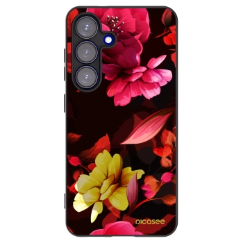 Picasee silikonový černý obal pro Samsung Galaxy S25 5G - Dark Peonny