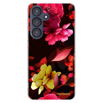 Picasee silikonový průhledný obal pro Samsung Galaxy S25 5G - Dark Peonny