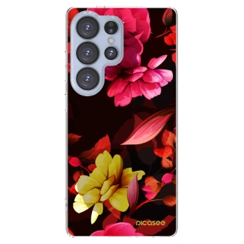 Picasee silikonový průhledný obal pro Samsung Galaxy S25 Ultra 5G - Dark Peonny