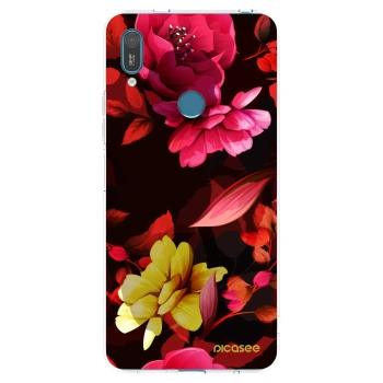 Picasee silikonový průhledný obal pro Huawei Y7 2019 - Dark Peonny