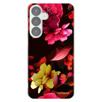 Picasee silikonový průhledný obal pro Samsung Galaxy S25+ 5G - Dark Peonny