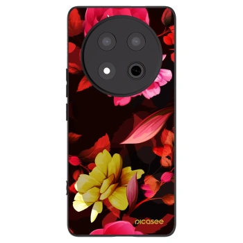 Picasee silikonový černý obal pro Honor Magic7 Lite 5G - Dark Peonny