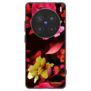 Picasee silikonový černý obal pro Vivo X200 Pro - Dark Peonny