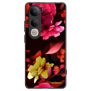 Picasee silikonový černý obal pro Vivo V50 Lite 5G - Dark Peonny