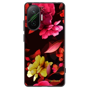 Picasee silikonový černý obal pro Xiaomi Poco F7 Pro 5G - Dark Peonny
