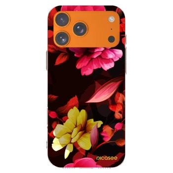 Picasee silikonový průhledný obal pro Apple iPhone 17 Pro Max - Dark Peonny