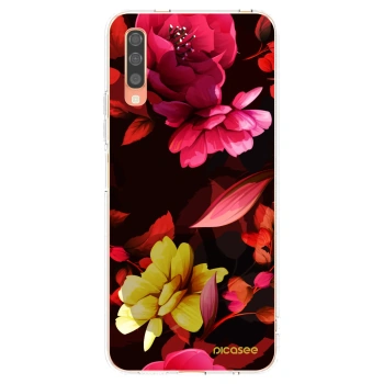 Picasee silikonový průhledný obal pro Samsung Galaxy A70 A705F - Dark Peonny