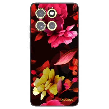 Picasee silikonový černý obal pro Motorola Moto G86 Power 5G - Dark Peonny